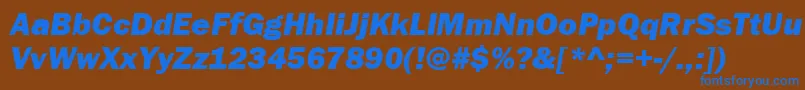 ItcFranklinGothicLtHeavyItalic Font – Blue Fonts on Brown Background