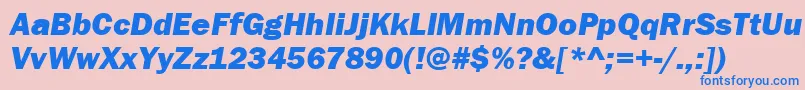 ItcFranklinGothicLtHeavyItalic Font – Blue Fonts on Pink Background