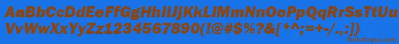 ItcFranklinGothicLtHeavyItalic Font – Brown Fonts on Blue Background
