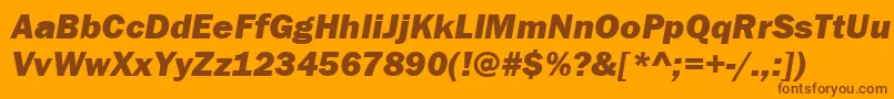 ItcFranklinGothicLtHeavyItalic Font – Brown Fonts on Orange Background
