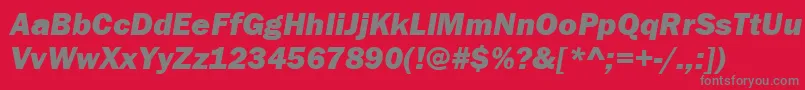 ItcFranklinGothicLtHeavyItalic Font – Gray Fonts on Red Background