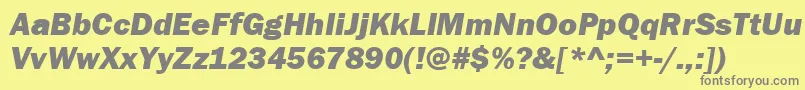 ItcFranklinGothicLtHeavyItalic Font – Gray Fonts on Yellow Background