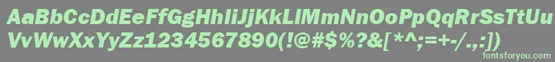 Saiba mais sobre a fonte ItcFranklinGothicLtHeavyItalic Fonte ItcFranklinGothicLtHeavyItalic – fontes verdes em um fundo cinza