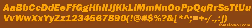 ItcFranklinGothicLtHeavyItalic Font – Orange Fonts on Brown Background