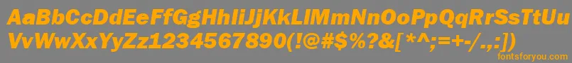 ItcFranklinGothicLtHeavyItalic Font – Orange Fonts on Gray Background