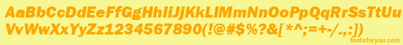ItcFranklinGothicLtHeavyItalic Font – Orange Fonts on Yellow Background