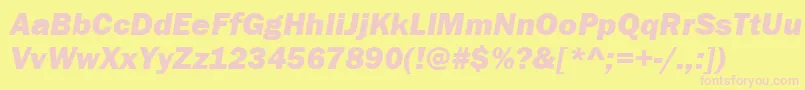 ItcFranklinGothicLtHeavyItalic Font – Pink Fonts on Yellow Background