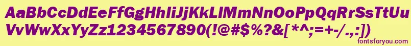 ItcFranklinGothicLtHeavyItalic Font – Purple Fonts on Yellow Background