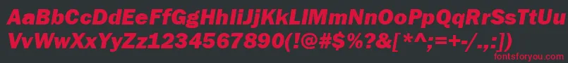 ItcFranklinGothicLtHeavyItalic Font – Red Fonts on Black Background