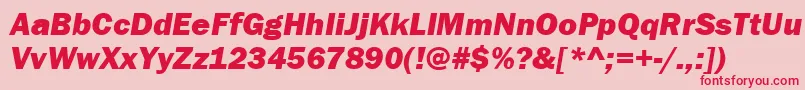 ItcFranklinGothicLtHeavyItalic Font – Red Fonts on Pink Background
