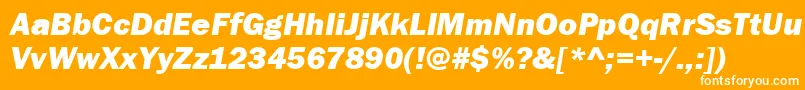ItcFranklinGothicLtHeavyItalic Font – White Fonts on Orange Background