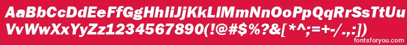 ItcFranklinGothicLtHeavyItalic Font – White Fonts on Red Background