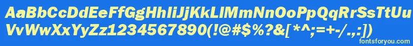 ItcFranklinGothicLtHeavyItalic Font – Yellow Fonts on Blue Background