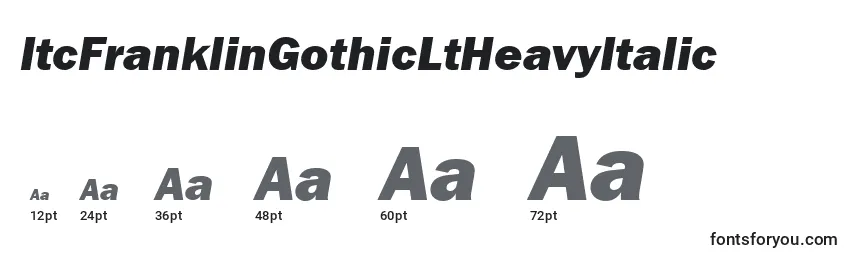ItcFranklinGothicLtHeavyItalic Font Sizes