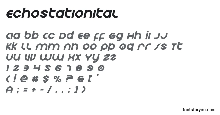 Schriftart Echostationital – Alphabet, Zahlen, spezielle Symbole