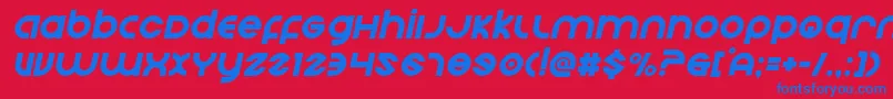 Echostationital Font – Blue Fonts on Red Background