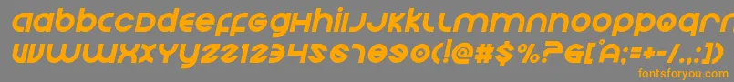 フォントEchostationital – オレンジの文字は灰色の背景にあります。