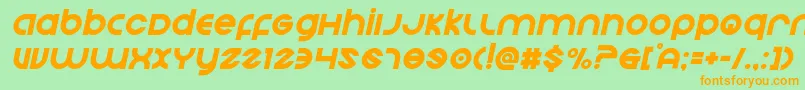 フォントEchostationital – オレンジの文字が緑の背景にあります。