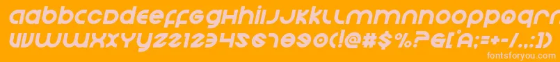 Echostationital-Schriftart – Rosa Schriften auf orangefarbenem Hintergrund