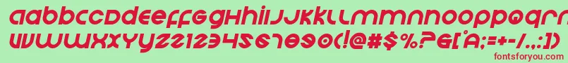 Echostationital-Schriftart – Rote Schriften auf grünem Hintergrund