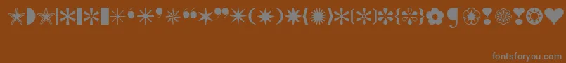 フォントIconicSymbolsExt – 茶色の背景に灰色の文字
