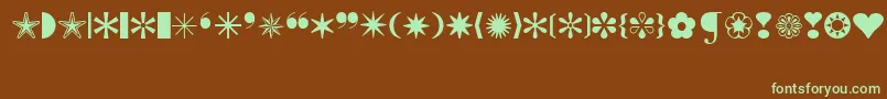 Шрифт IconicSymbolsExt – зелёные шрифты на коричневом фоне