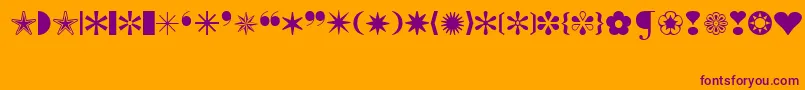 IconicSymbolsExt Font – Purple Fonts on Orange Background