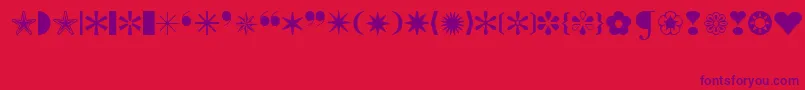 Czcionka IconicSymbolsExt – fioletowe czcionki na czerwonym tle