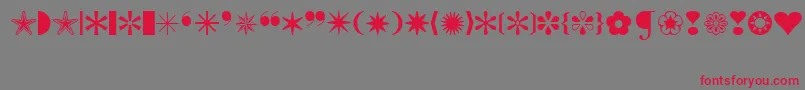 IconicSymbolsExt Font – Red Fonts on Gray Background
