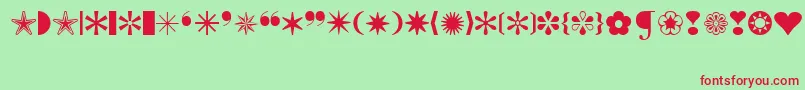 IconicSymbolsExt-Schriftart – Rote Schriften auf grünem Hintergrund