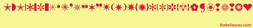 fuente IconicSymbolsExt – Fuentes Rojas Sobre Fondo Amarillo