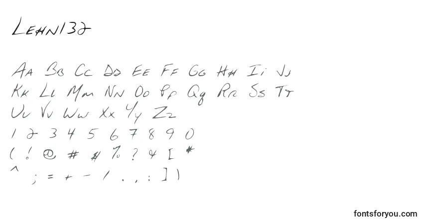 Czcionka Lehn132 – alfabet, cyfry, specjalne znaki