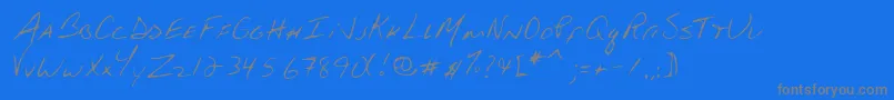 Lehn132-Schriftart – Graue Schriften auf blauem Hintergrund