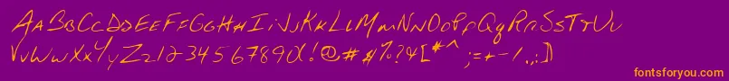 Lehn132 Font – Orange Fonts on Purple Background