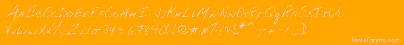 Lehn132 Font – Pink Fonts on Orange Background