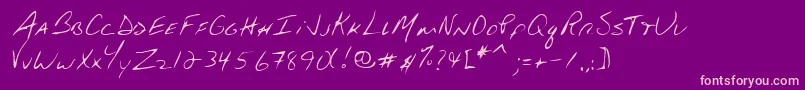 Lehn132 Font – Pink Fonts on Purple Background