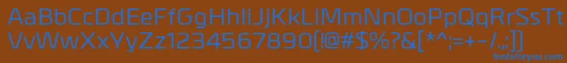 フォントMetrikMedium – 茶色の背景に青い文字