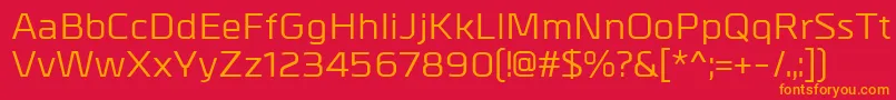 MetrikMedium Font – Orange Fonts on Red Background