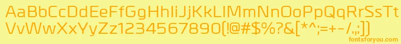 Fonte MetrikMedium – fontes laranjas em um fundo amarelo