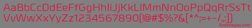 フォントMetrikMedium – 赤い文字の灰色の背景