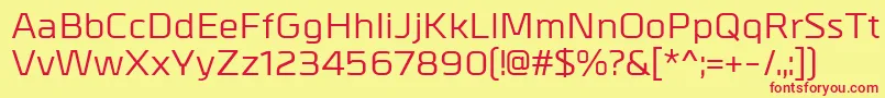 MetrikMedium Font – Red Fonts on Yellow Background