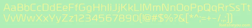 MetrikMedium Font – Yellow Fonts on Green Background
