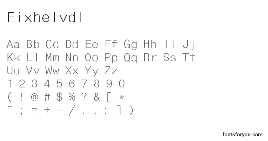 Schriftart Fixhelvdl – Alphabet, Zahlen, spezielle Symbole