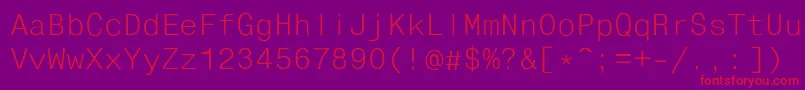 フォントFixhelvdl – 紫の背景に赤い文字