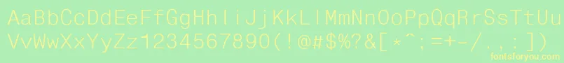 Fixhelvdl Font – Yellow Fonts on Green Background
