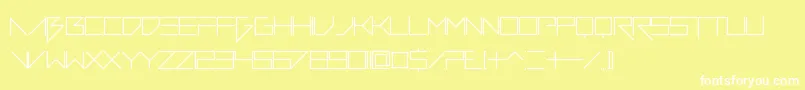 VerminVibesDiet-Schriftart – Weiße Schriften auf gelbem Hintergrund