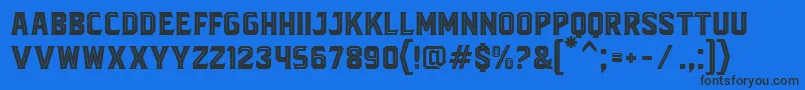 フォントBlacktroopsInline – 黒い文字の青い背景