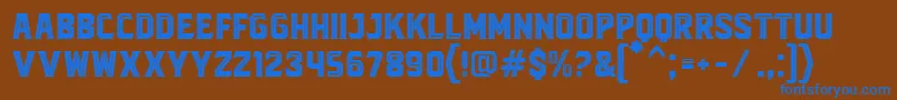 フォントBlacktroopsInline – 茶色の背景に青い文字