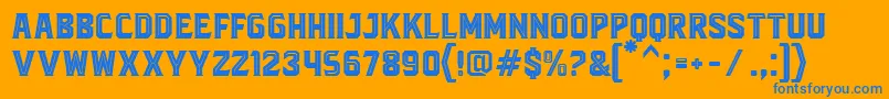 フォントBlacktroopsInline – オレンジの背景に青い文字