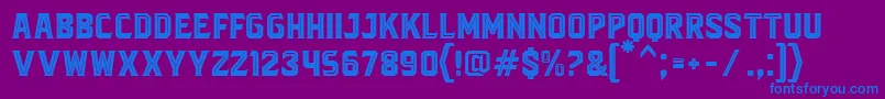 フォントBlacktroopsInline – 紫色の背景に青い文字